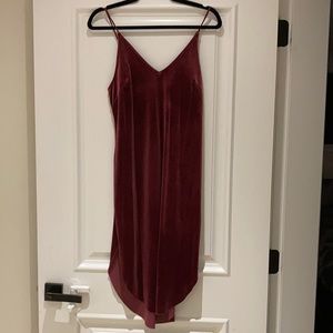 Deep Red Velvet Sleeveless dress